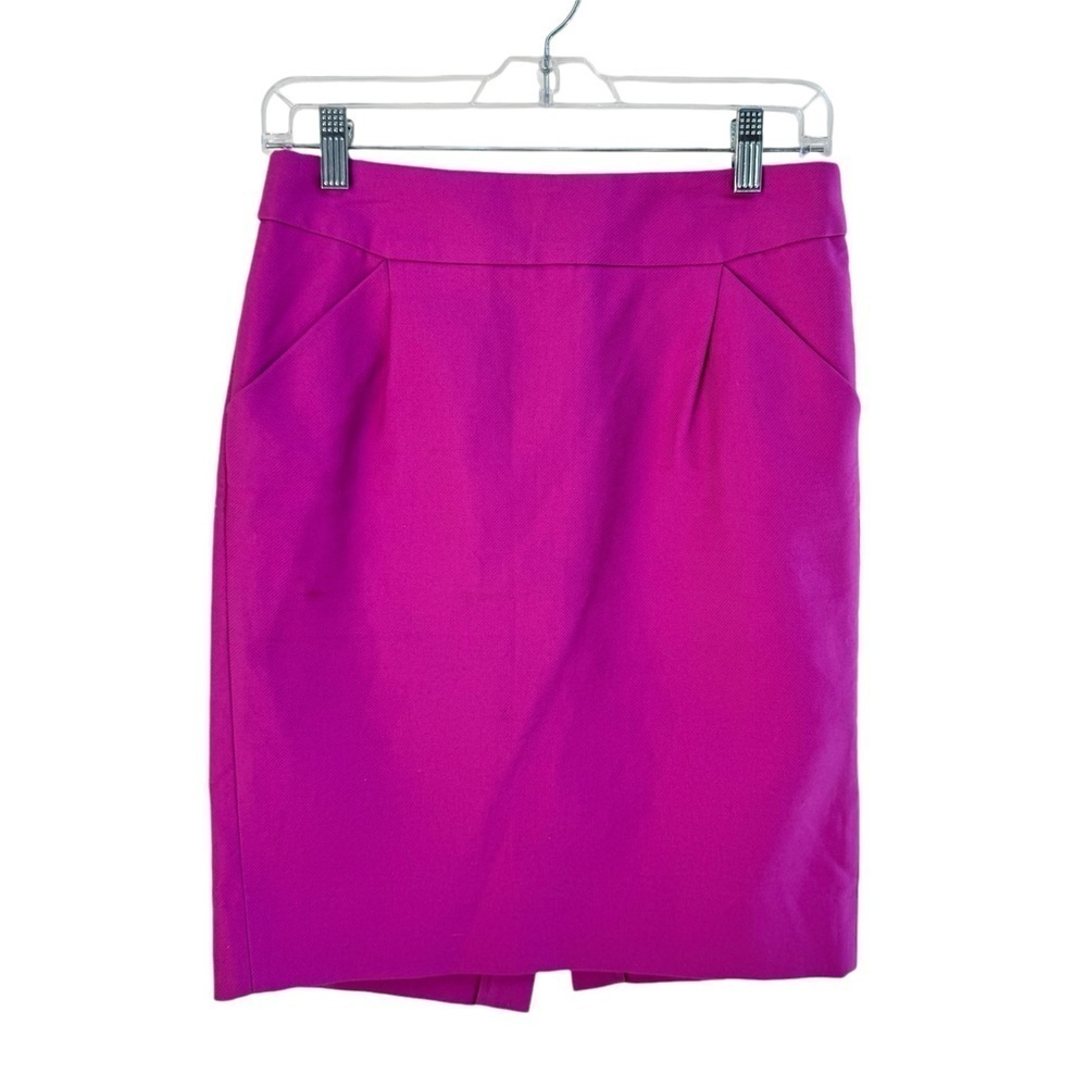 J Crew Bright Pink The Pencil Skirt Mini Womens Size 2 Classic Colorful